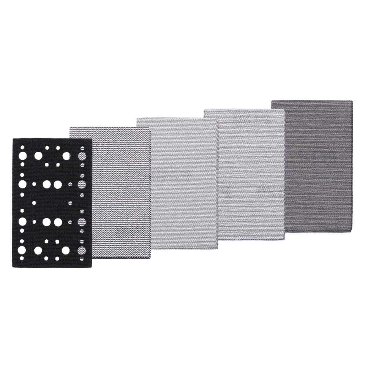 Makita Netzschleifmittel 21-tlg. 80x130 mm Körnung A80 - A240 Klett Gitter, 21-teiliges Set