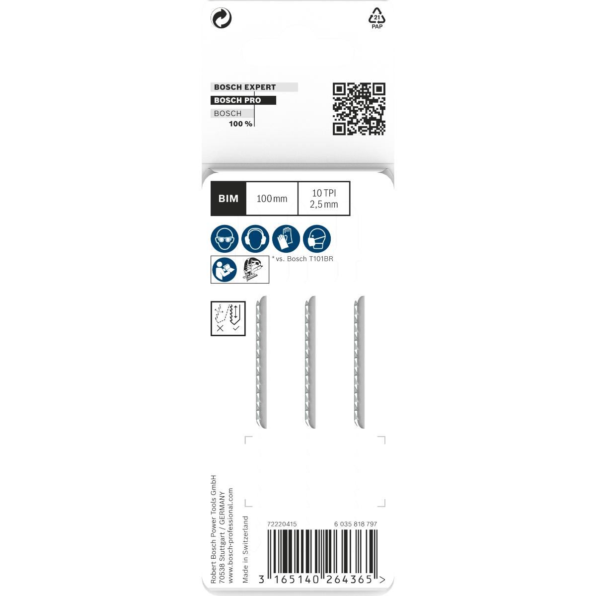 Bosch PRO Stichsägeblatt T 101 BRF Clean for Hard Wood