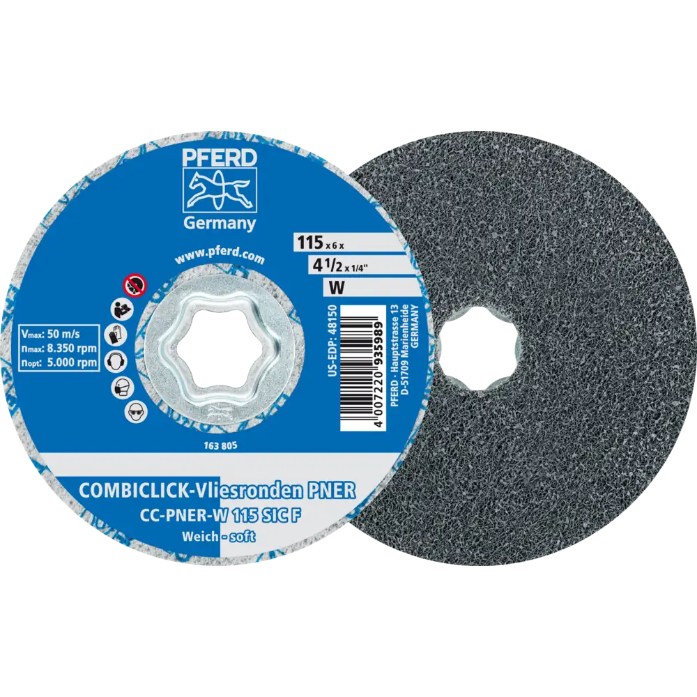 PFERD TOOLS COMBICLICK verpresste Vliesronde CC PNER Weich