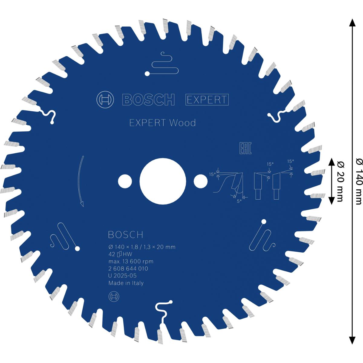 Bosch Kreissägeblatt Expert for Wood ø 140 mm