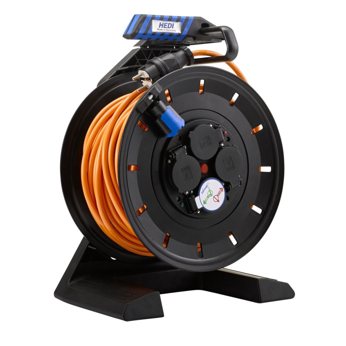 HEDI Vollkunststoff-Kabeltrommel Generation 7 Champion Ø 290 mm orange, 40m