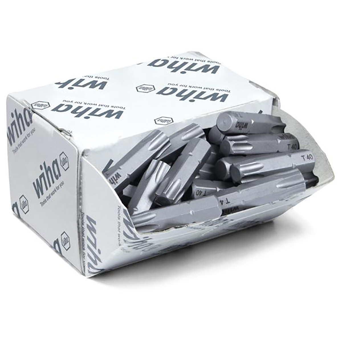 Wiha Bit Set Standard 25 mm TORX (T40) 50-teilges Set 1/4 zoll C6,3 in Großpackung