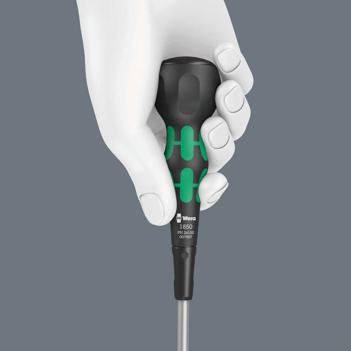 05007908001we Wera 1850 PH Kraftform Ball-Grip Kreuzschlitz-Schraubendreher, PH 3 x 150 mm