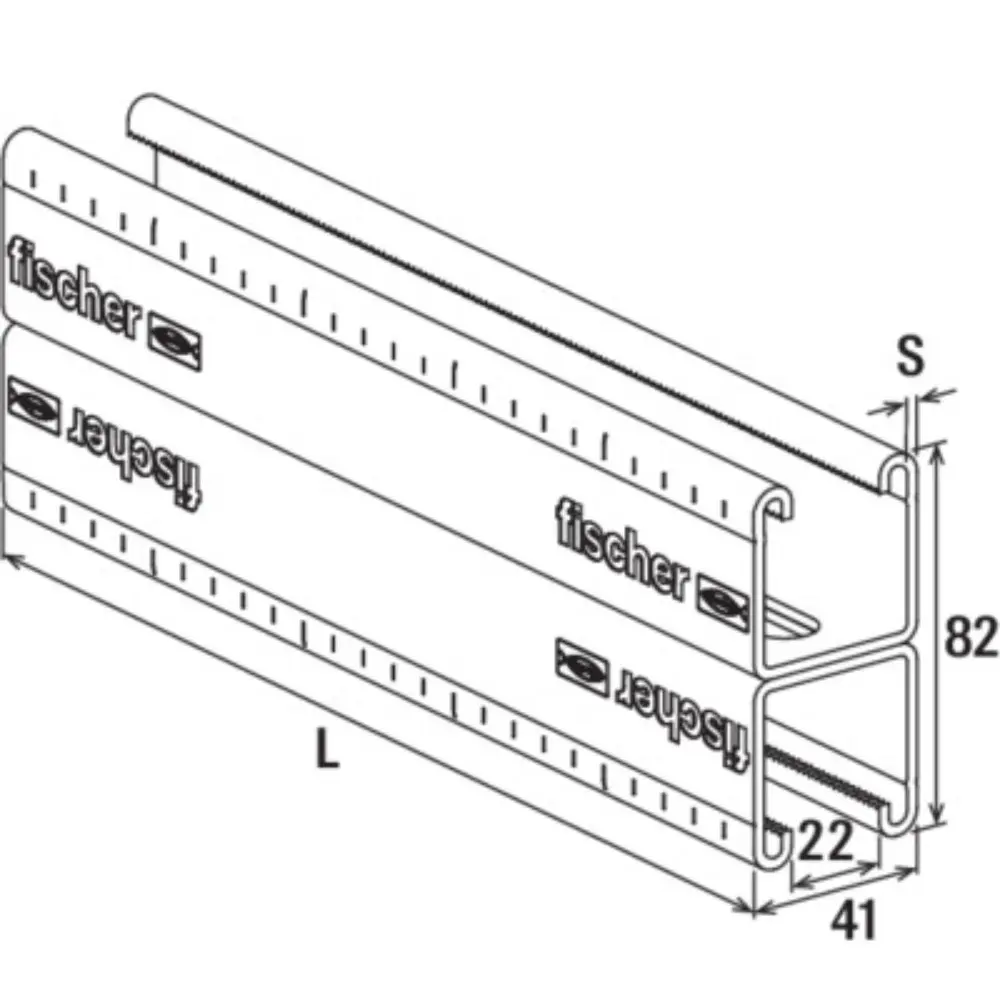 Fischer Montageschiene FUS 41D/2,5 - 6000