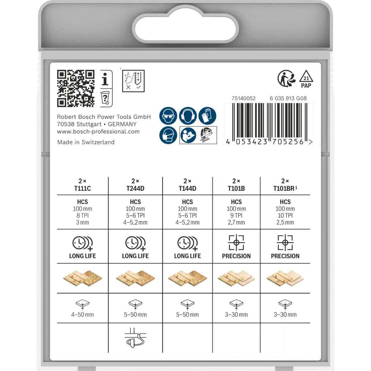 Bosch Stichsägeblatt Set Wood Basic, 10-tlg.