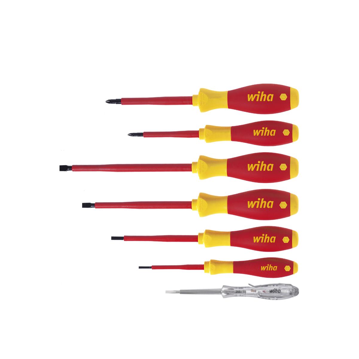 Wiha Schraubendreher Set SoftFinish electric Schlitz, Phillips 7-teilges Set