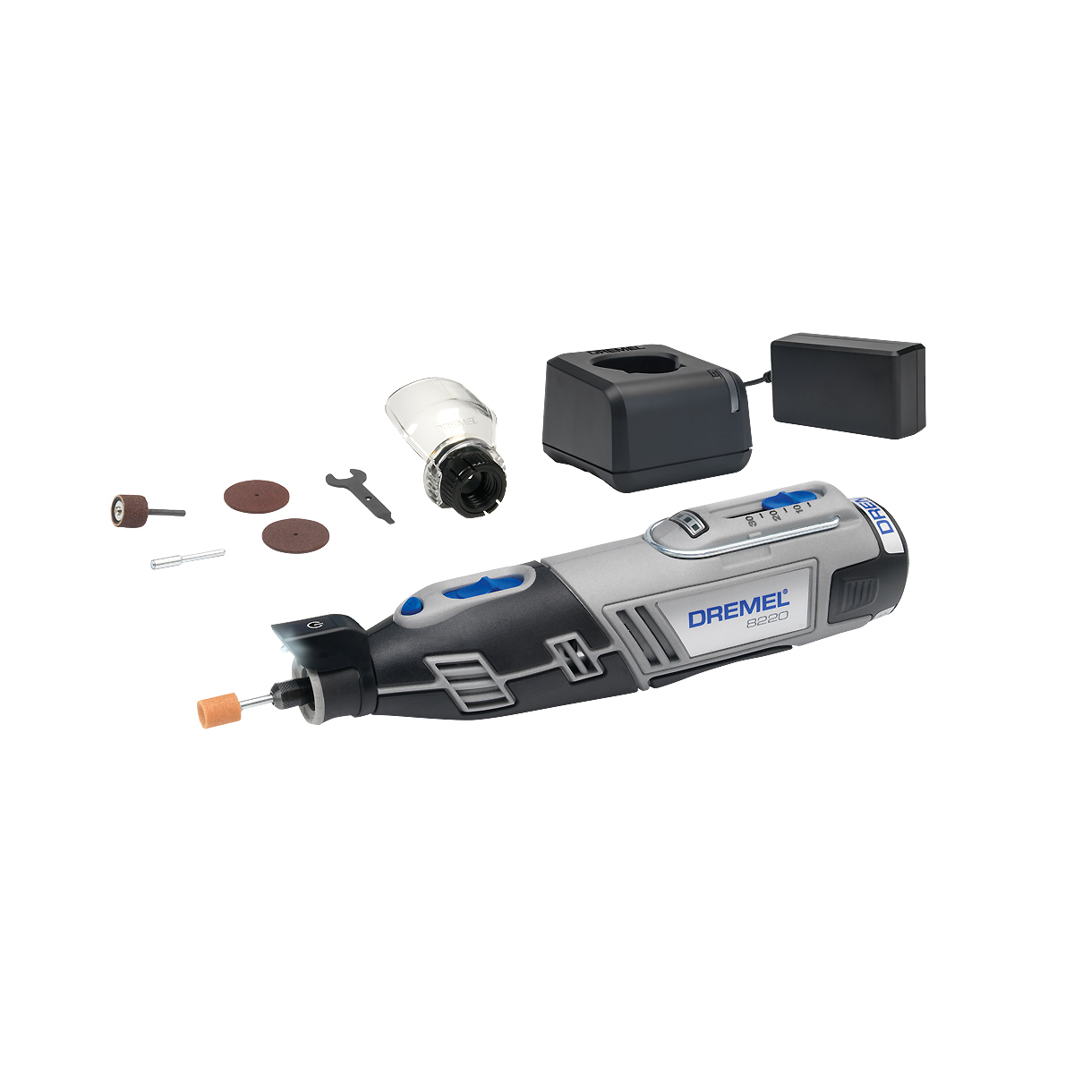 DREMEL 8220-1/5 Akku-Multifunktionswerkzeug 12 V, 1 Vorsatzgerät, 5 Zubehöre