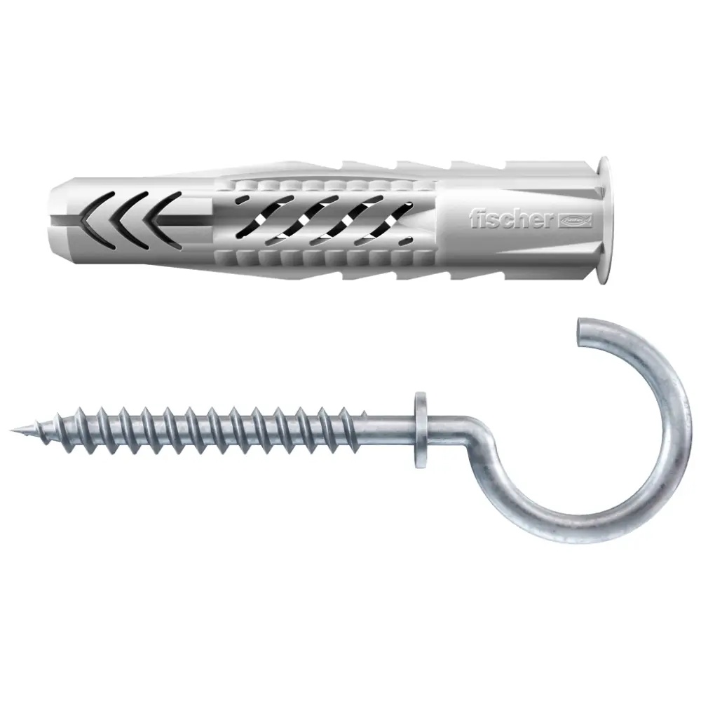 Fischer Universaldübel UX 6x35 RH mit Rand und Rundhaken