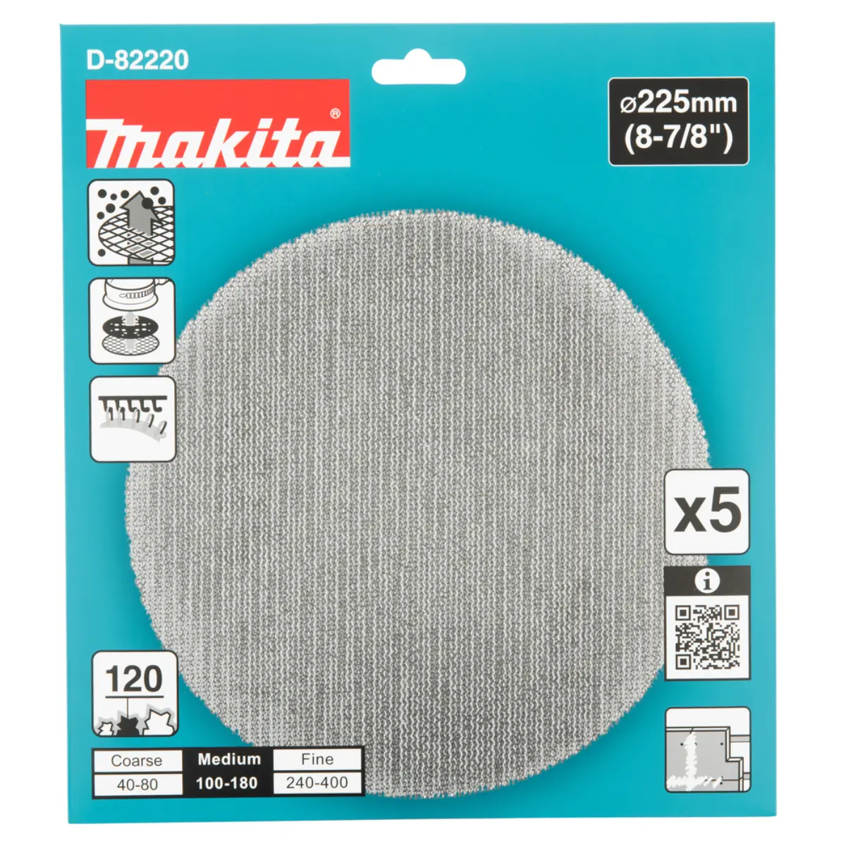 Makita Netzschleifmittel A120 225mm Klett - D-82220