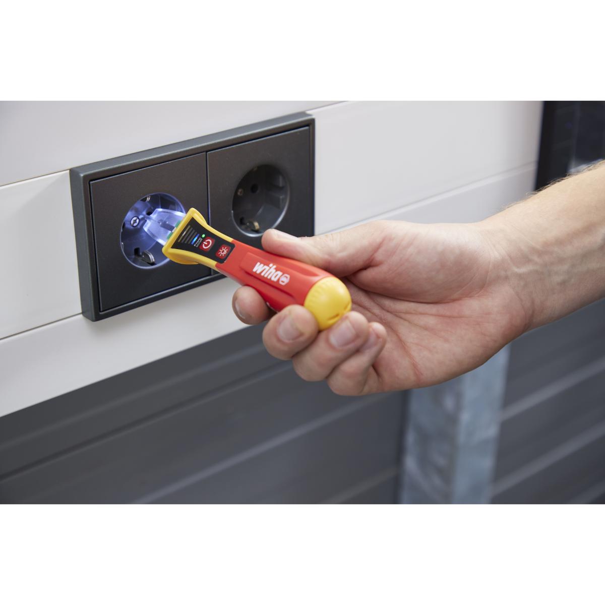 Wiha Spannungsprüfer Volt Detector berührungslos, einpolig, 90 – 1.000 V AC mit 2x AAA-Batterien