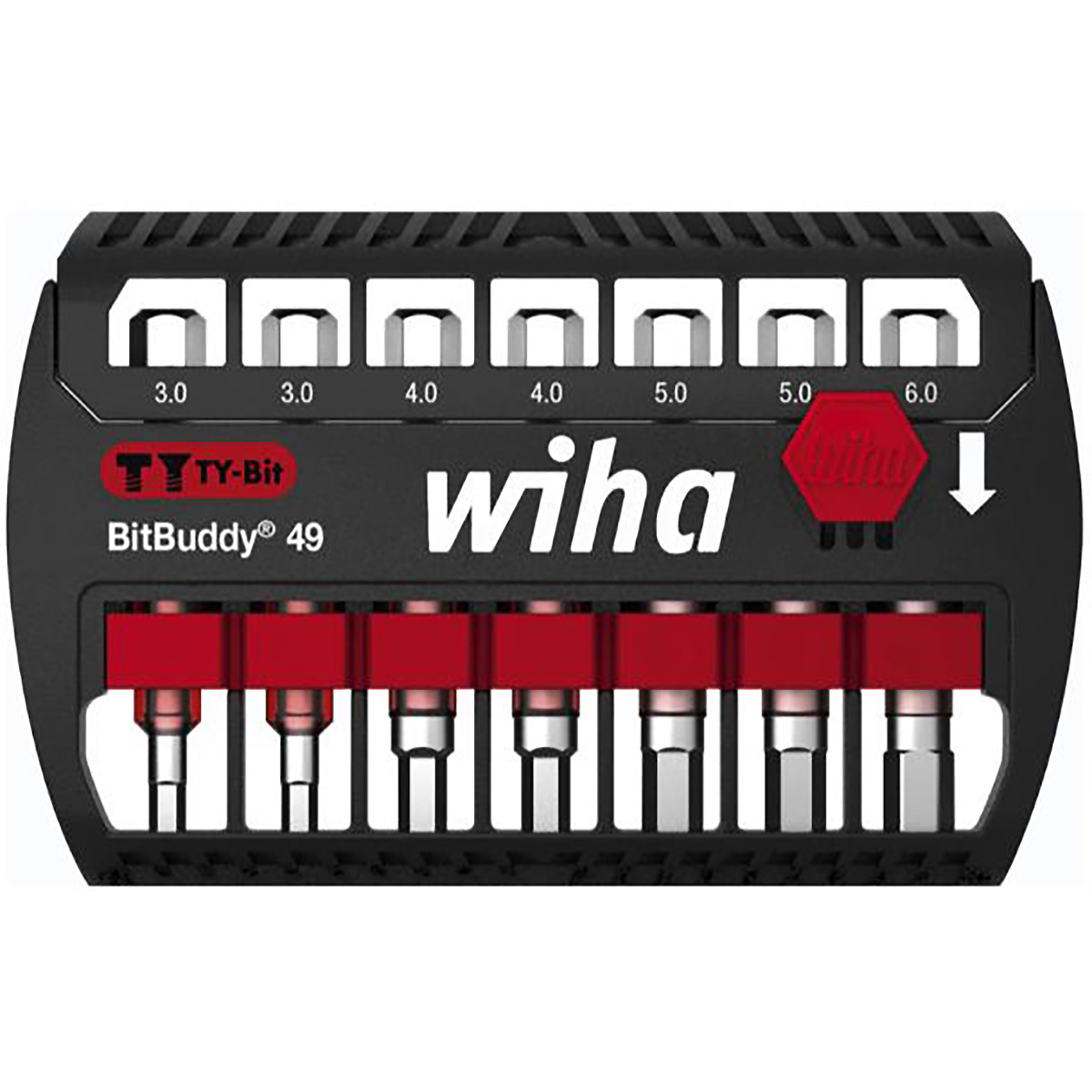 Wiha Bit Set BitBuddy TY-Bit 49 mm Sechskant 7-teilges Set 1/4 zoll E6,3 - 6 Stück