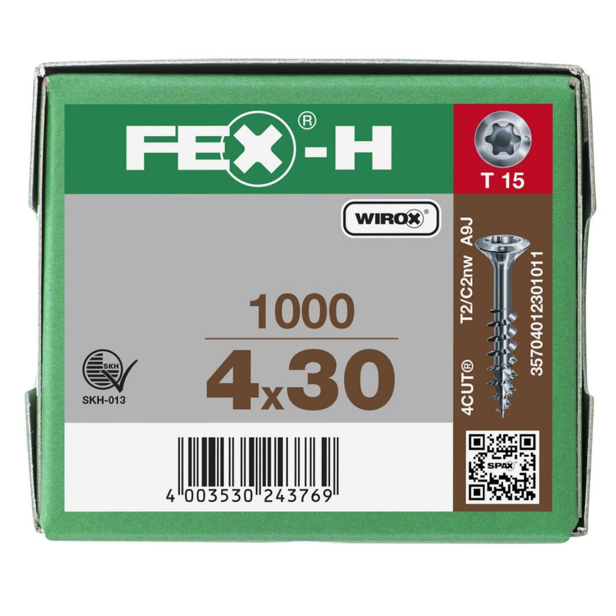 SPAX FEX-H BR T-STAR PLUS T15 TEILGEWINDE WIROX 1000 Stück