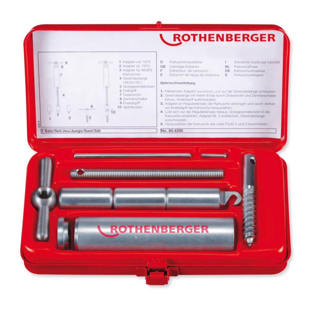 Rothenberger Kartuschen - Auszieher, 9-teiliges Set