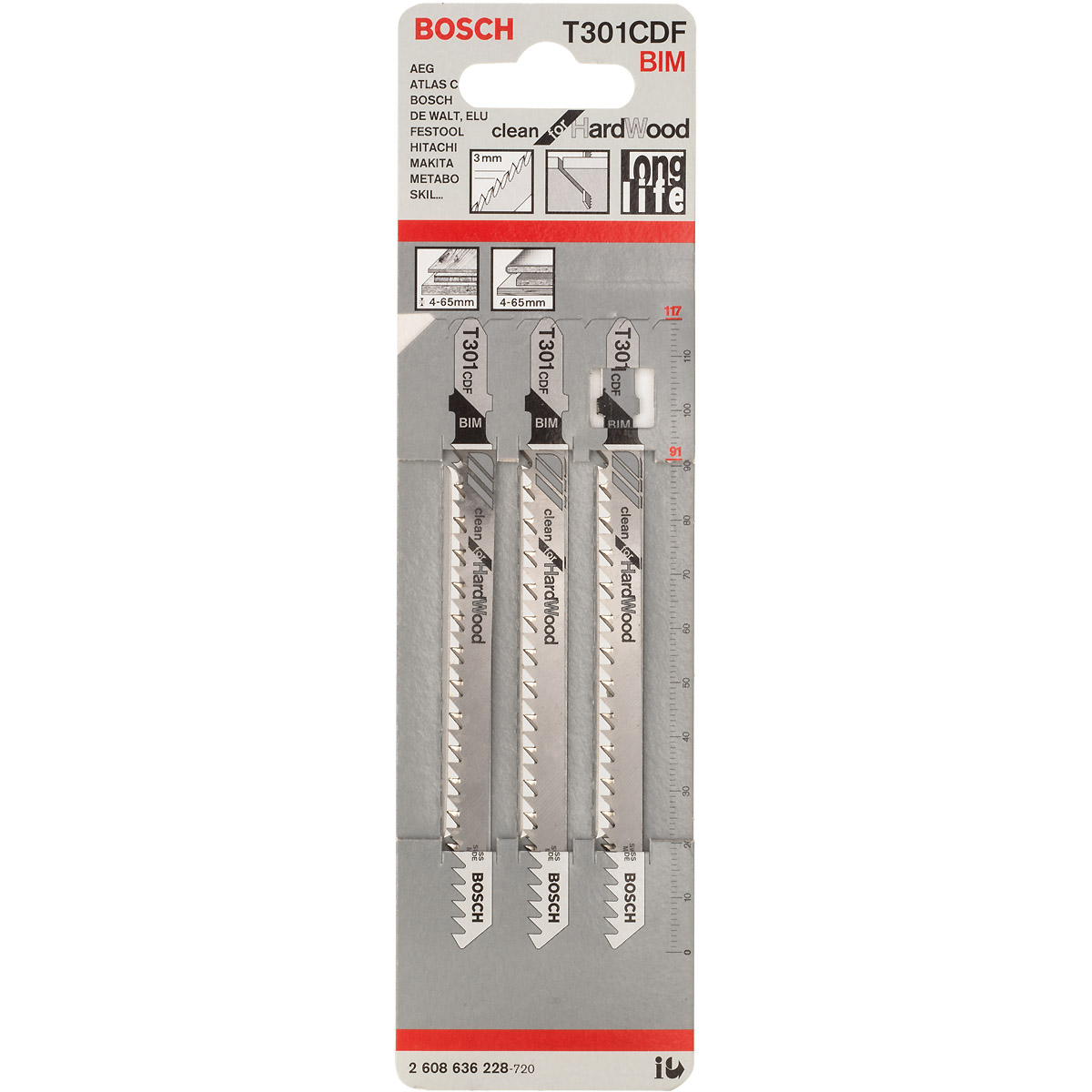 Bosch Stichsägeblatt T 301 CDF Clean for Hard Wood