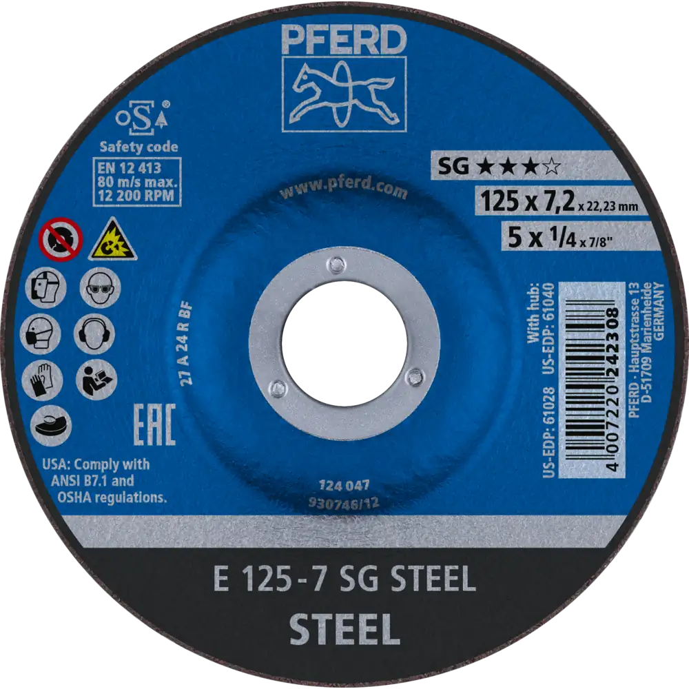 PFERD TOOLS Schruppscheibe E Leistungslinie SG STEEL für Stahl