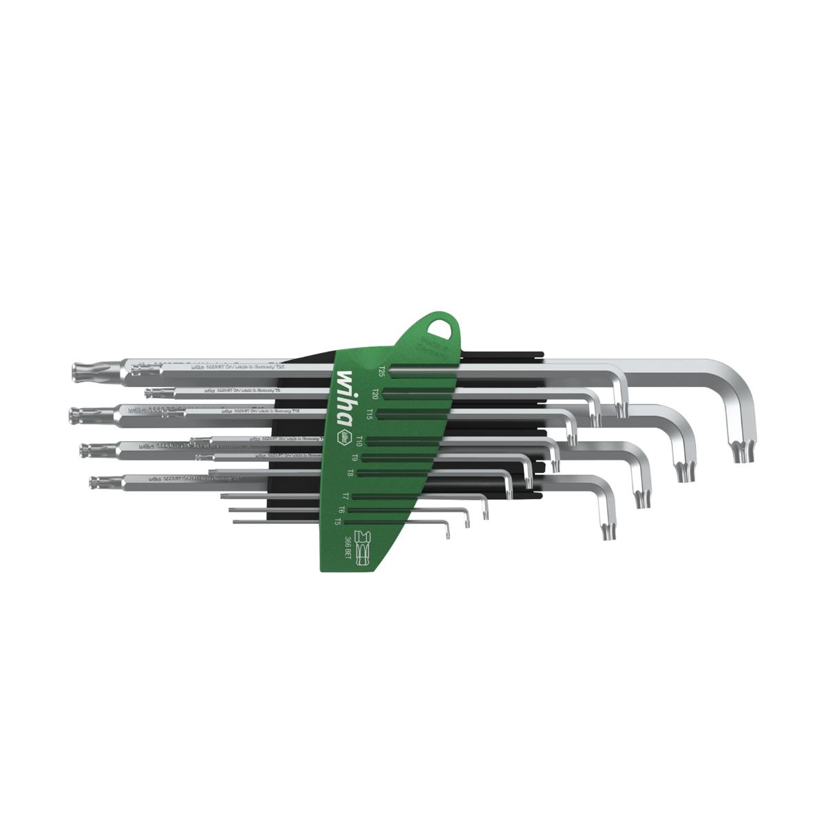 Wiha Stiftschlüssel Set im ProStar Halter Stubby TORX -Kugelkopf 13-teilges Set Titansilber