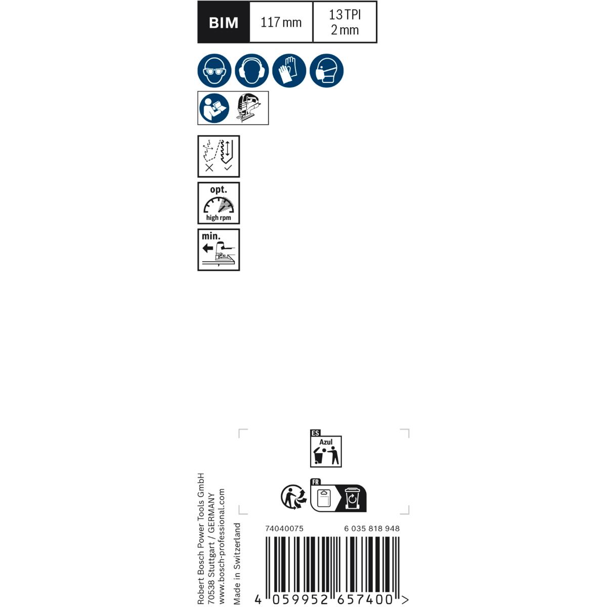 Bosch EXPERT Hardwood 2-side clean T 308 BF Stichsägeblatt, 2 Stk.
