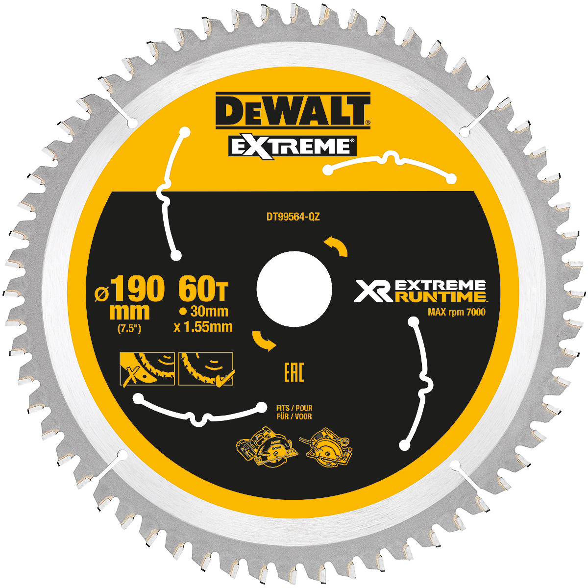 DEWALT XR EXTREME Kreissägeblatt Handkreissäge Extra feine Schnitte