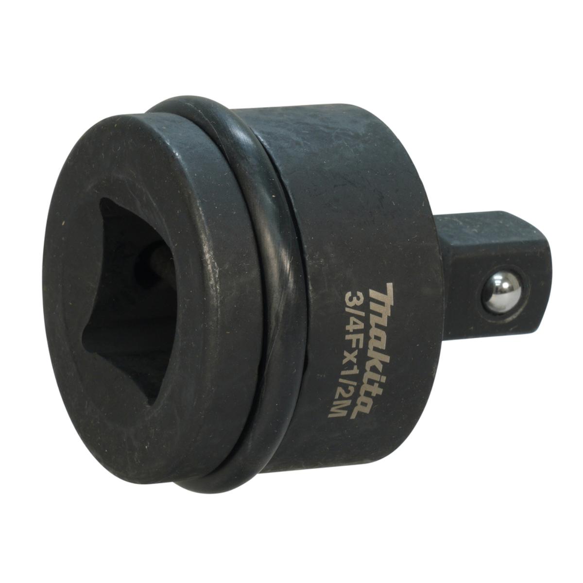 Makita Adapter 3/4 Zoll -4KT auf 1/2 Zoll -4KT Cr-Mo 3/4 Zoll Vierkant auf 1/2 Zoll Vierkant Länge 57 mm inkl. Stift und O-Ring