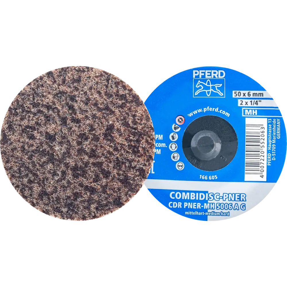 PFERD TOOLS COMBIDISC verpresste Vliesronde CDR PNER Ø 50mm Mittelhart A Grob für Finish 