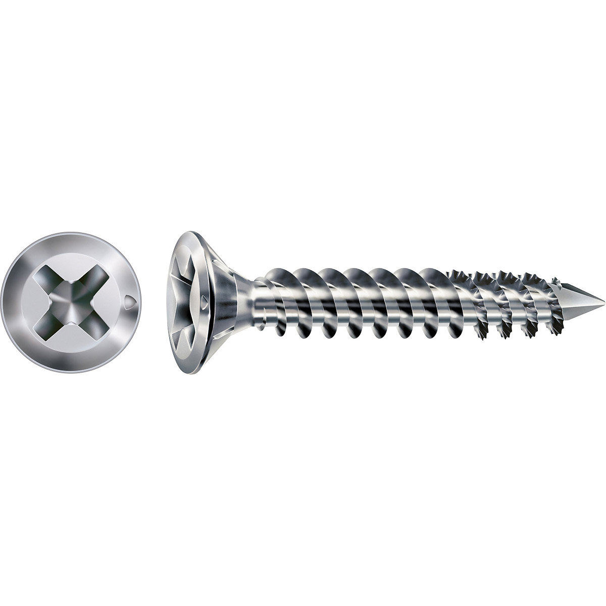 SPAX FEX-Beschlagschraube Sonderkopf Bremsrippen Kreuzschlitz H2 Cut Titansilber, 3000 Stück