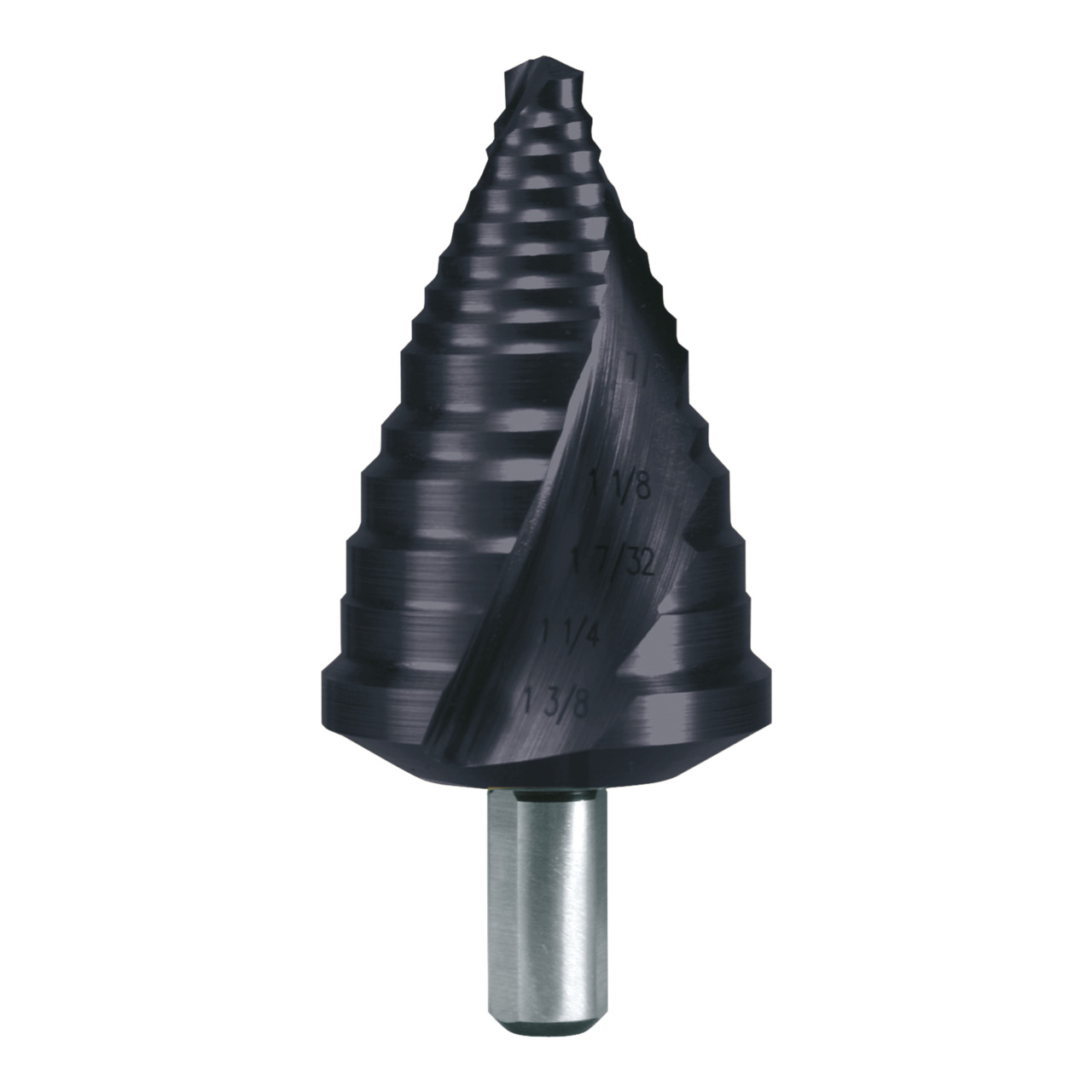 RUKO Stufenbohrer HSS TiAlN in Zollabmessungen spiralgenutet mit Kreuzanschliff