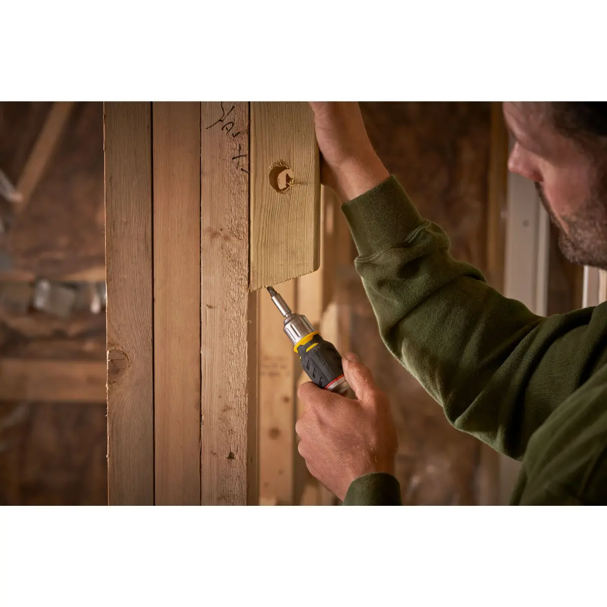 STANLEY FATMAX Bit-Schraubendreher kurz mit Ratsche 6 Bits: 5mm 6,5mm PH1, PH2, PZ1, PZ2