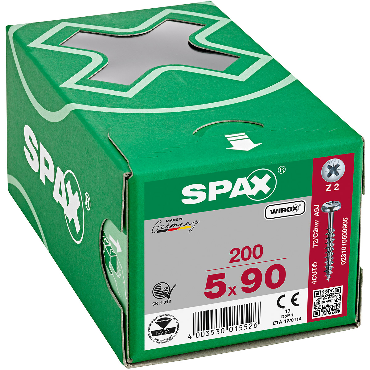SPAX Halbrundkopf Kreuzschlitz Z2 Teilgewinde WIROX, 200 Stück