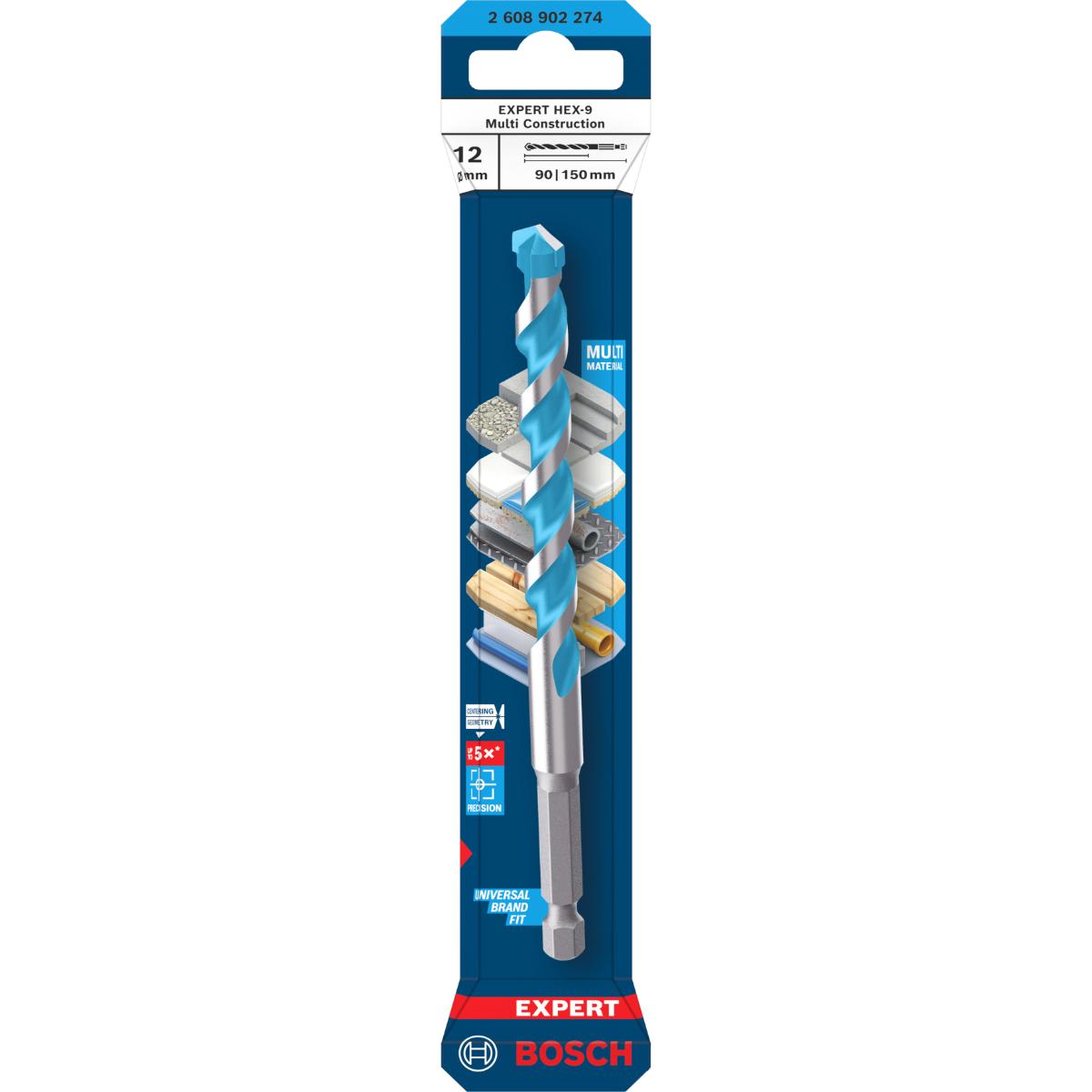 Bosch EXPERT HEX-9 Multi Construction Bohrer, 12 x 90 x 150 mm