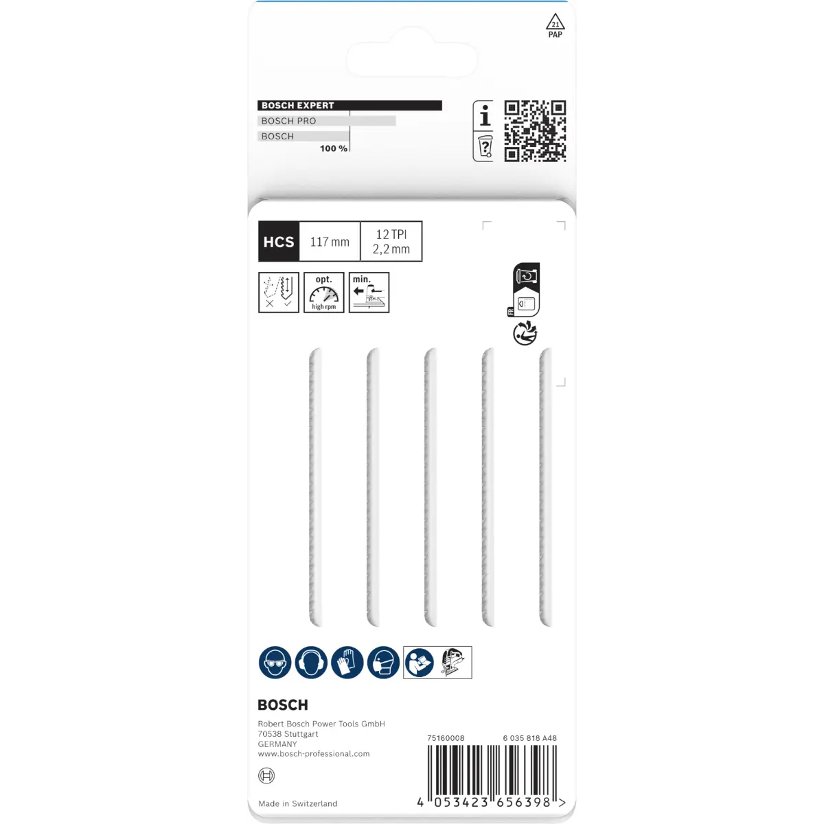 Bosch EXPERT Wood 2-side clean T308BOP Stichsägeblatt, 5-tlg.