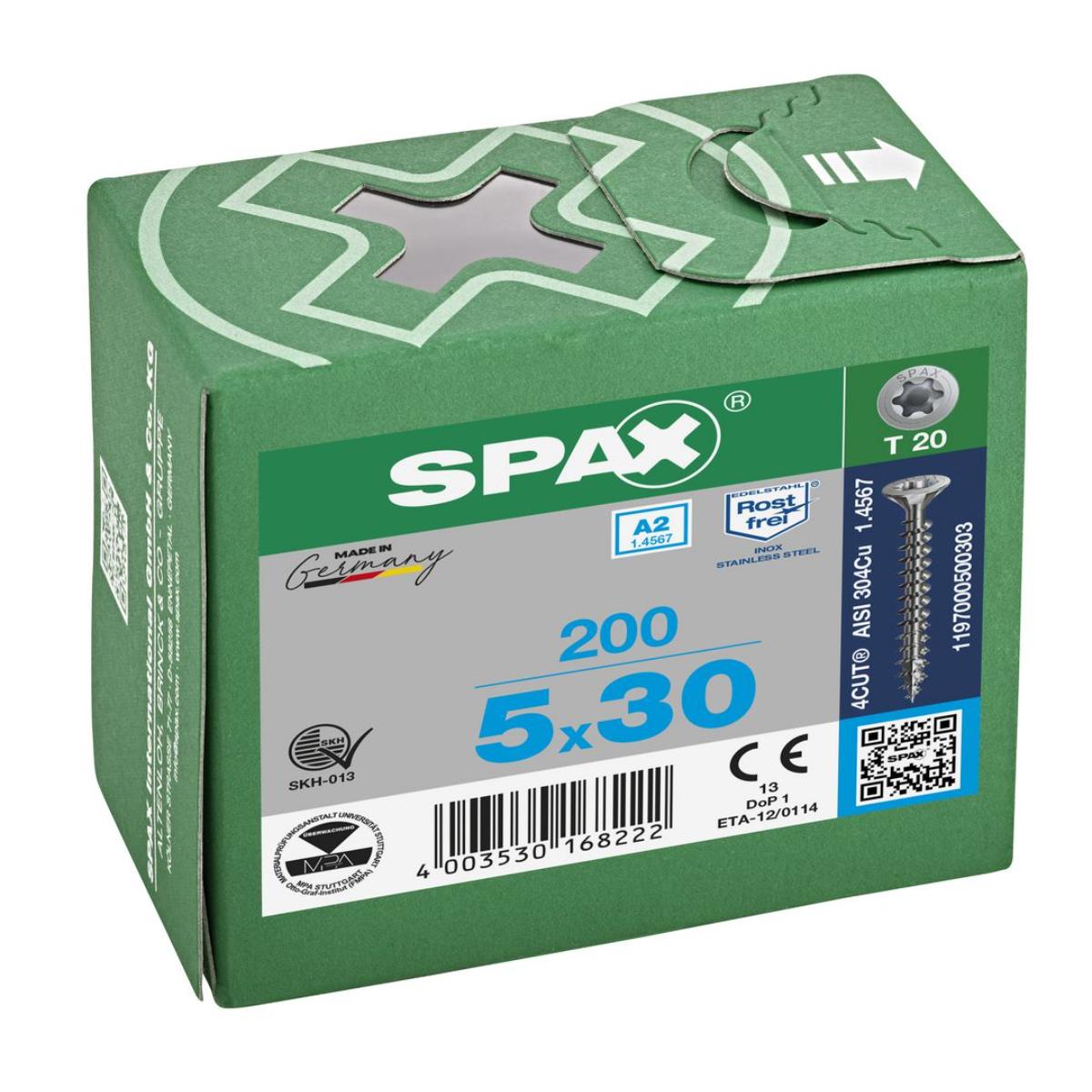 SPAX A2 Senkmultikopf T-Star Plus T20 Vollgewinde, 200 Stück
