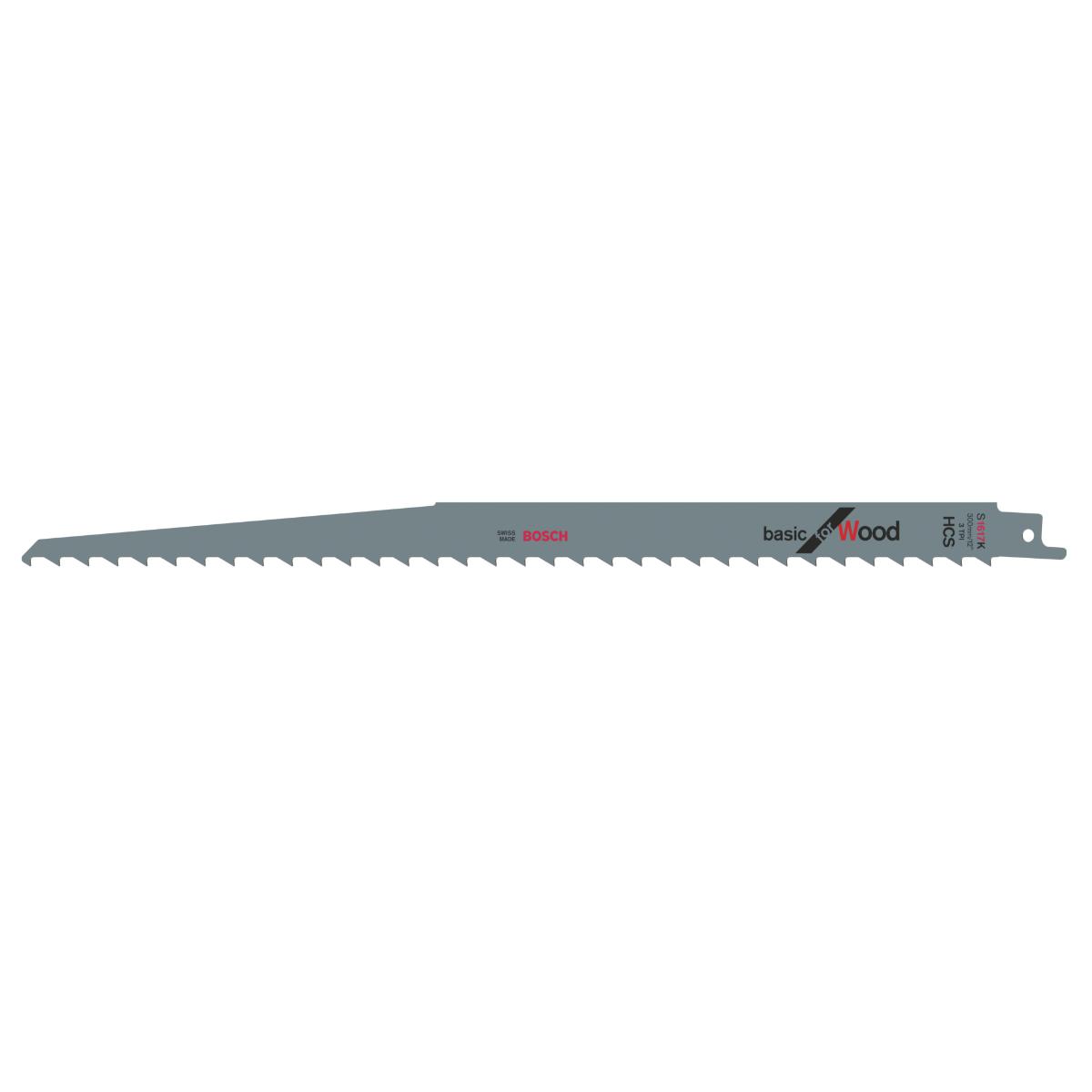 Bosch Säbelsägeblatt S 1617 K, Basic for Wood, 5er-Pack