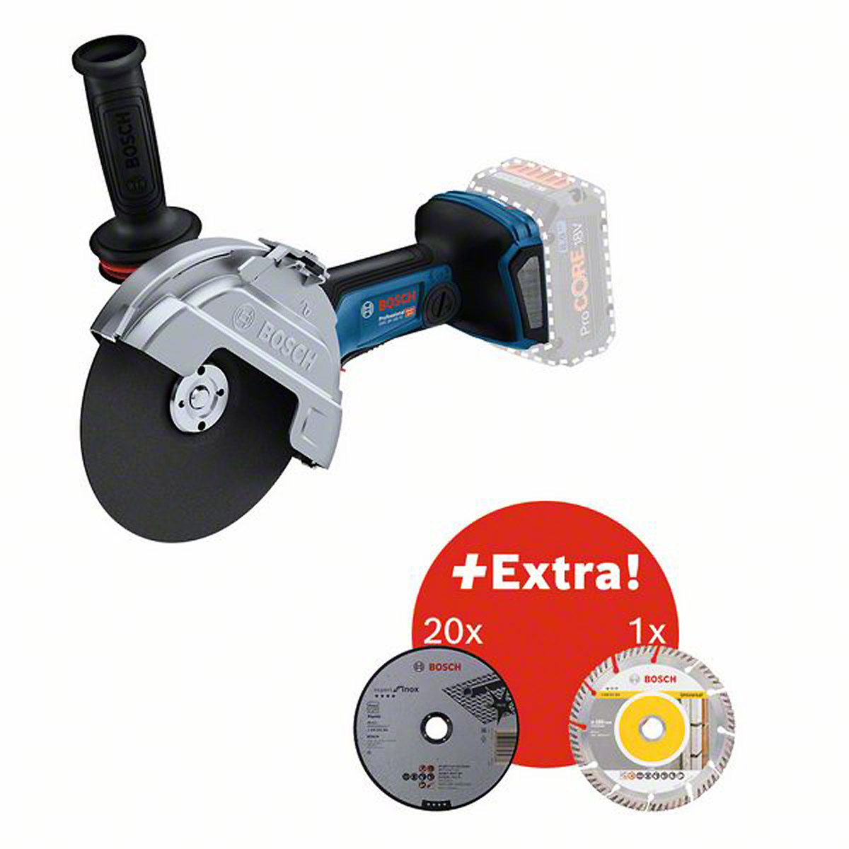 Bosch Winkelschleifer GWS 18V-180 PC + AC (C)