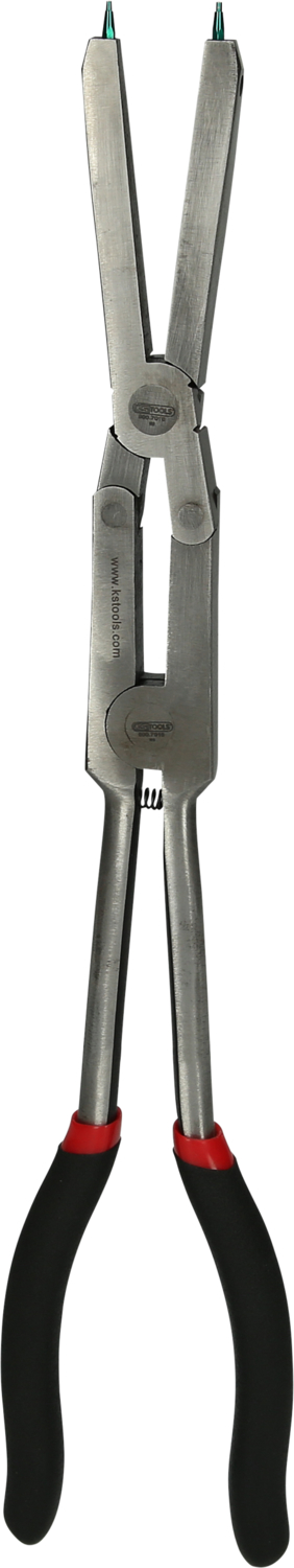 Pince de sécurité à double articulation KS Tools pour anneaux de sécurité extérieurs, 345 mm