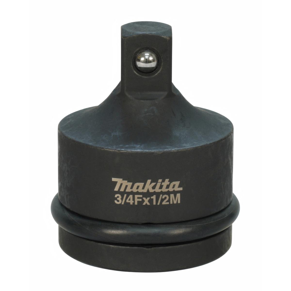 Makita Adapter 3/4 Zoll -4KT auf 1/2 Zoll -4KT Cr-Mo 3/4 Zoll Vierkant auf 1/2 Zoll Vierkant Länge 57 mm inkl. Stift und O-Ring