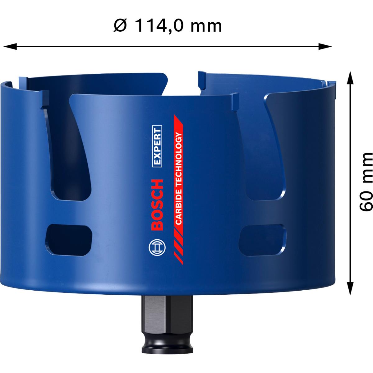 Bosch EXPERT Construction Material Power Change Plus Lochsäge, 114 x 60 mm