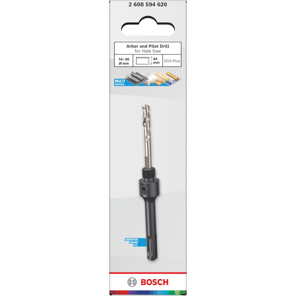 Bosch Aufsteckhalter und Zentrierbohrer für Lochsäge, 14-30 x 44 mm für LS 14-30,SDS plus