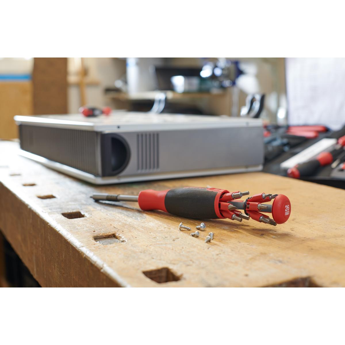 Wiha Schraubendreher mit Bit Magazin LiftUp 26one gemischt mit 13 Doppelbits