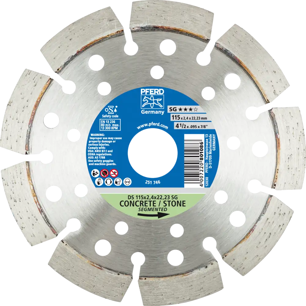 PFERD TOOLS Diamant-Trennscheibe DS SG für schnelles Trennen von Stein und Beton