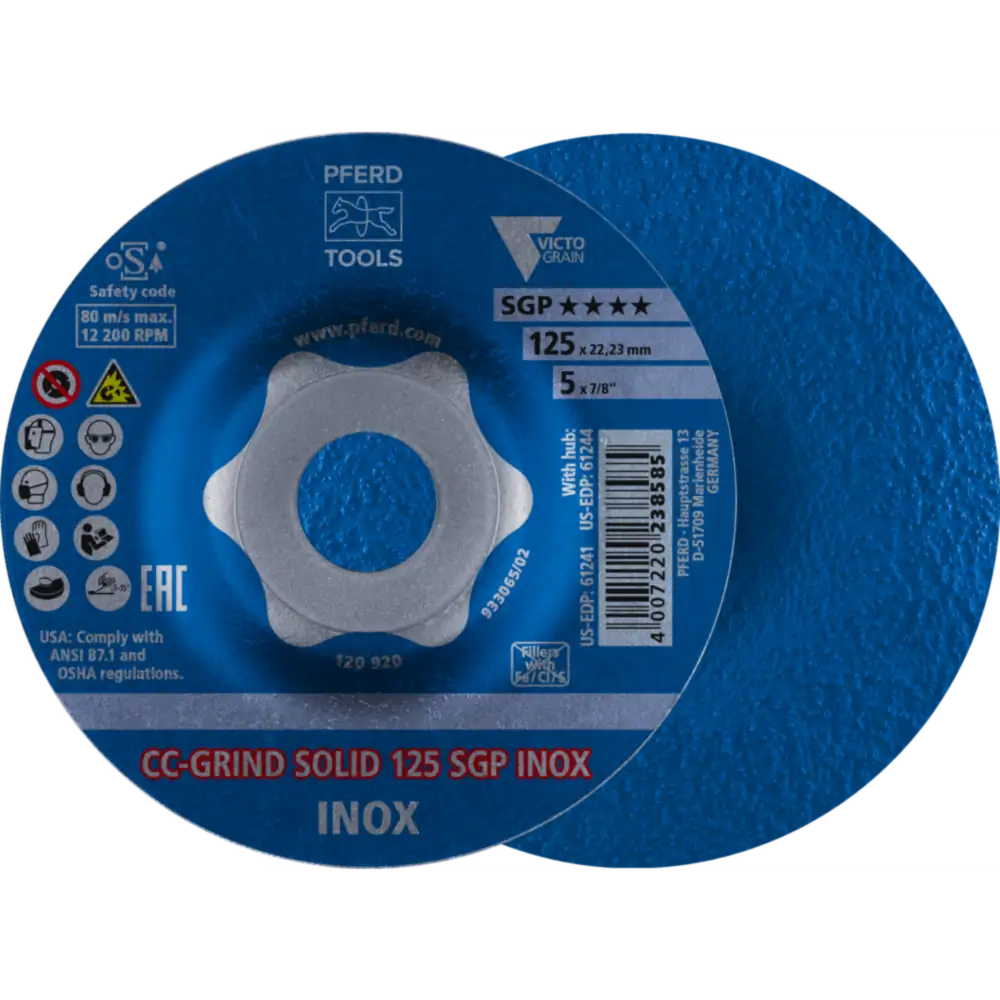 PFERD TOOLS CC-GRIND-SOLID Schleifscheibe Speziallinie SGP INOX für Edelstahl