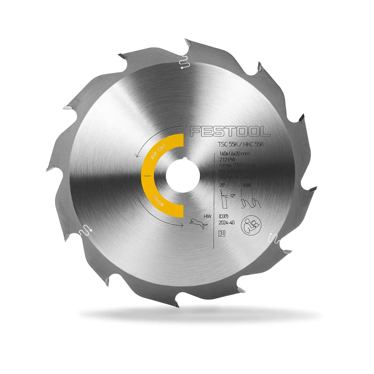 Festool Kreissägeblatt WOOD RIP CUT HW 160x1,6x20 PW12