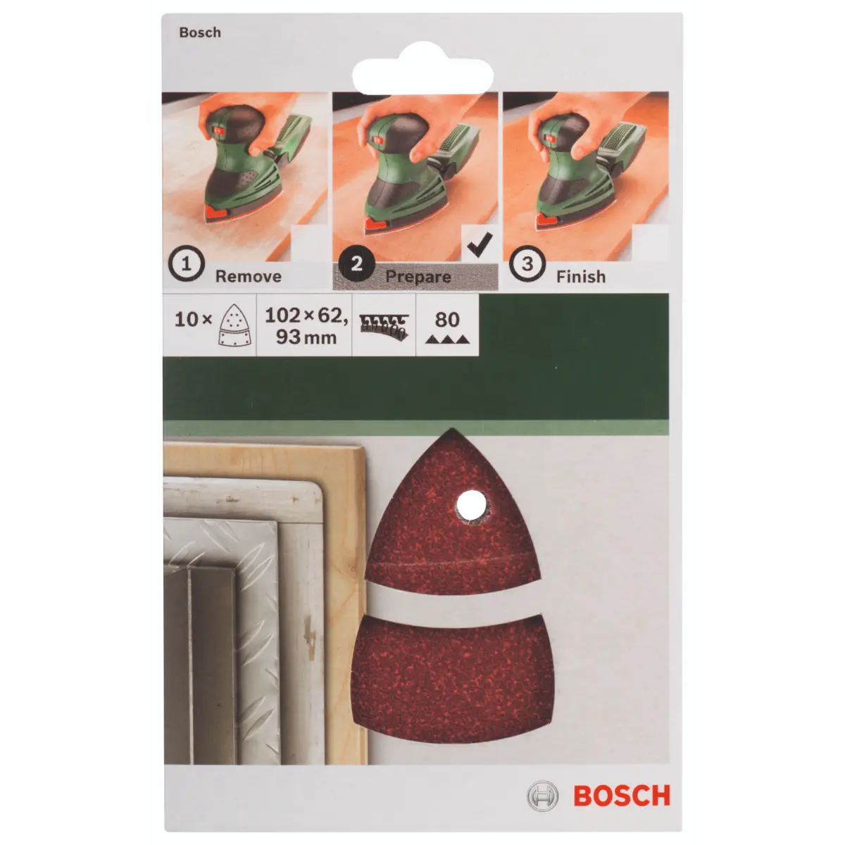 Bosch Schleifblatt-Set für Multischleifer K=80, 10-tlg.