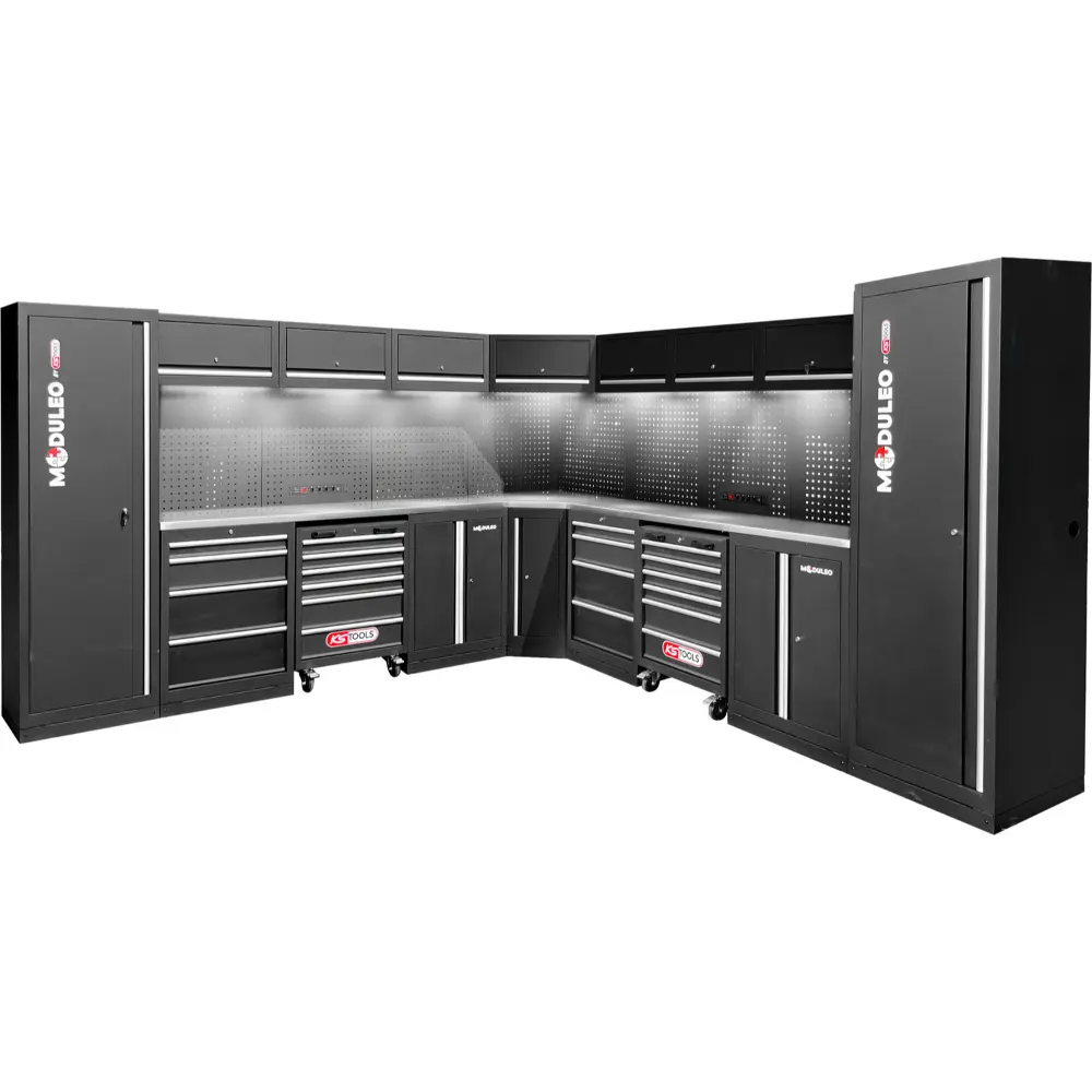 KS TOOLS Werkstatt-Schranksystem, L-Form, 3400 x 3400 mm