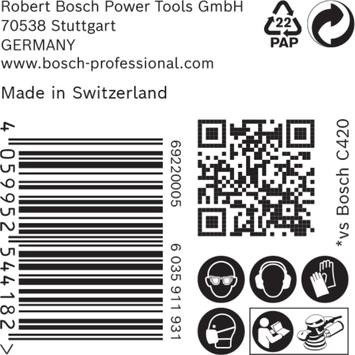 Bosch Expert C470 Schleifpapier für Exzenterschleifer ohne Löcher - 50 Stück