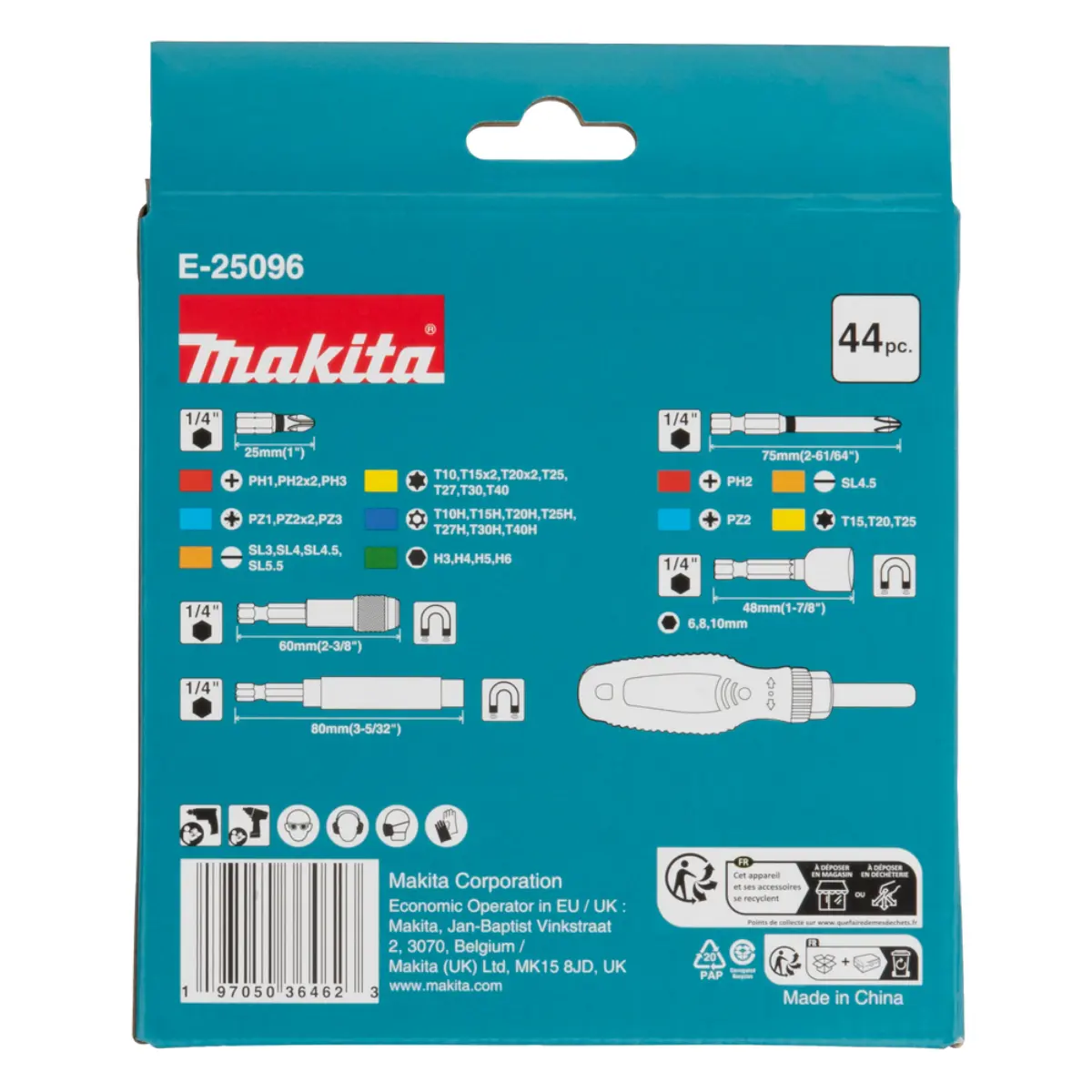 Makita Bit-und-Ratschen-Set 44-tlg. - E-25096
