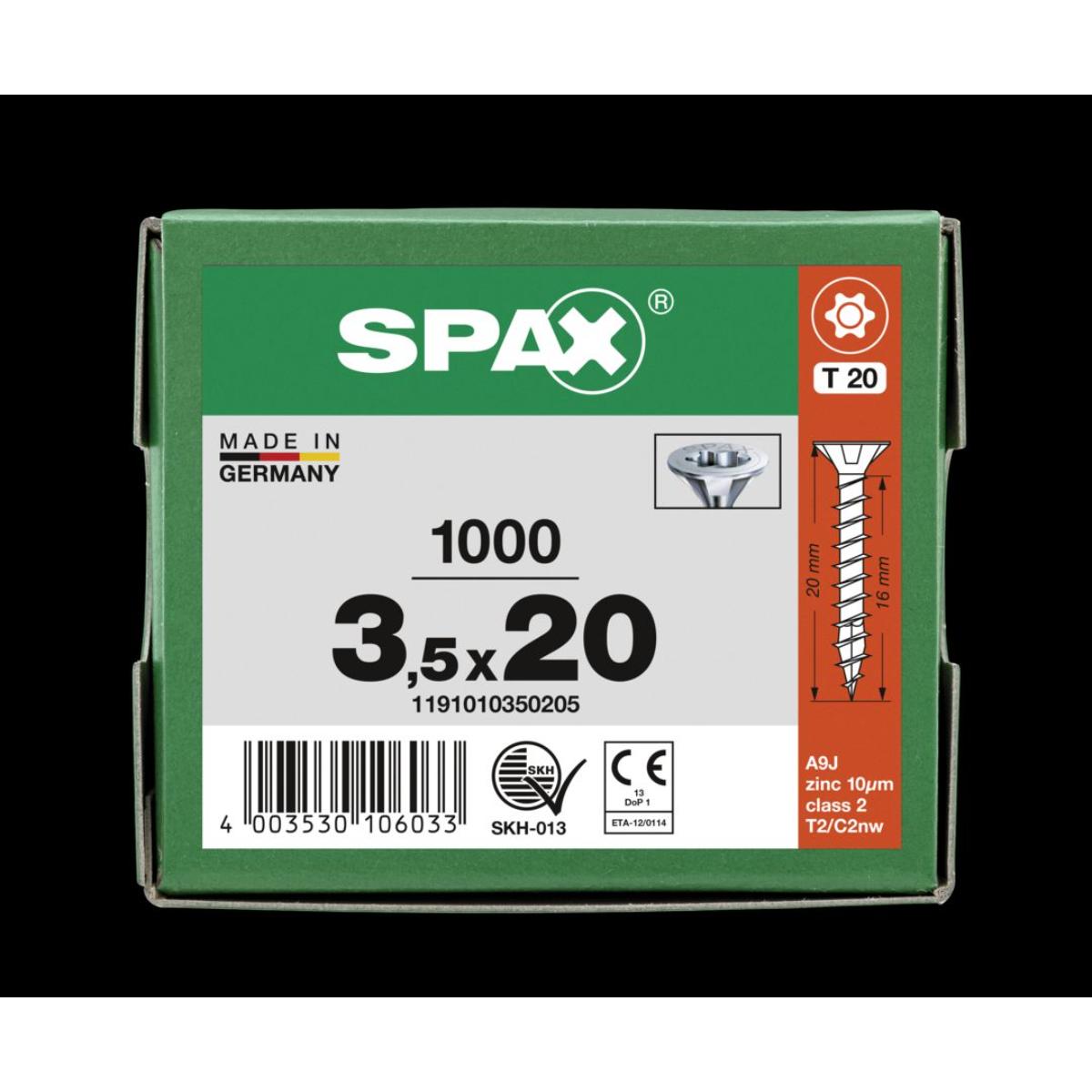 SPAX Senkmultikopf Bremsrippen T-Star Plus T20 Vollgewinde WIROX, 1000 Stück