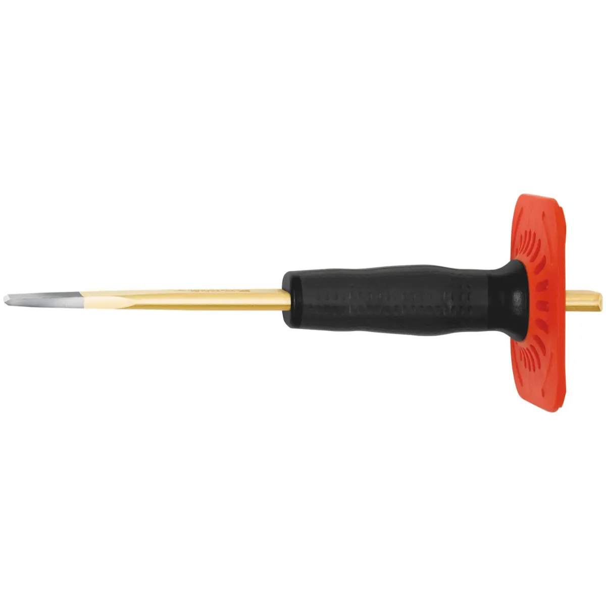 Rennsteig Schlitzmeißel mit Handschutz gerade 28 x 240 mm, poliert