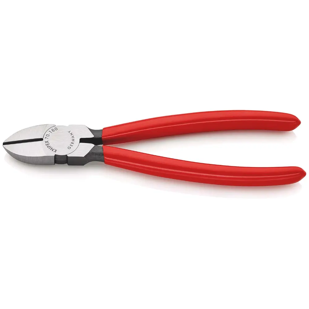 KNIPEX Seitenschneider mit Kunststoff überzogen schwarz atramentiert 180 mm