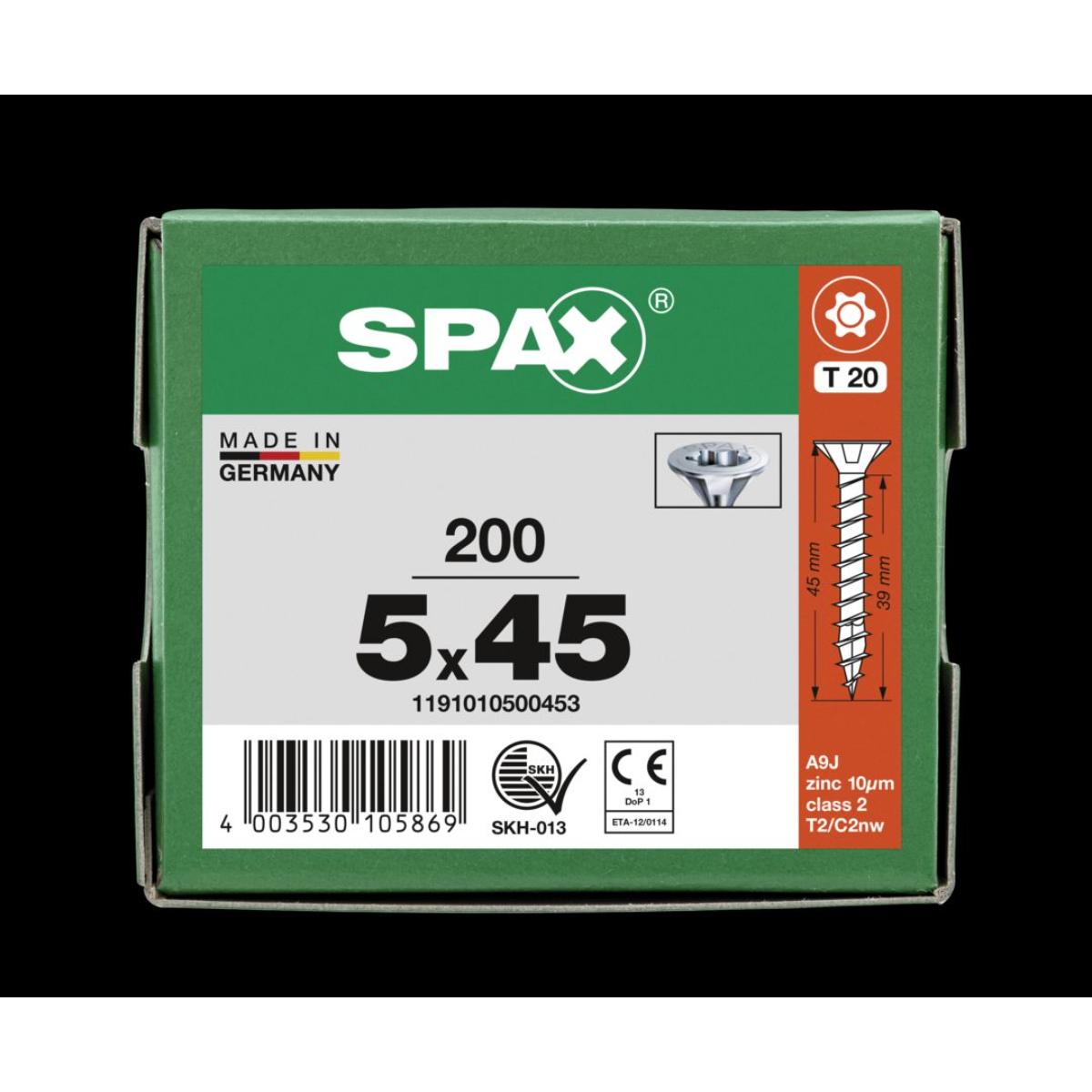 SPAX Senkmultikopf T-Star Plus T20 Vollgewinde WIROX, 200 Stück