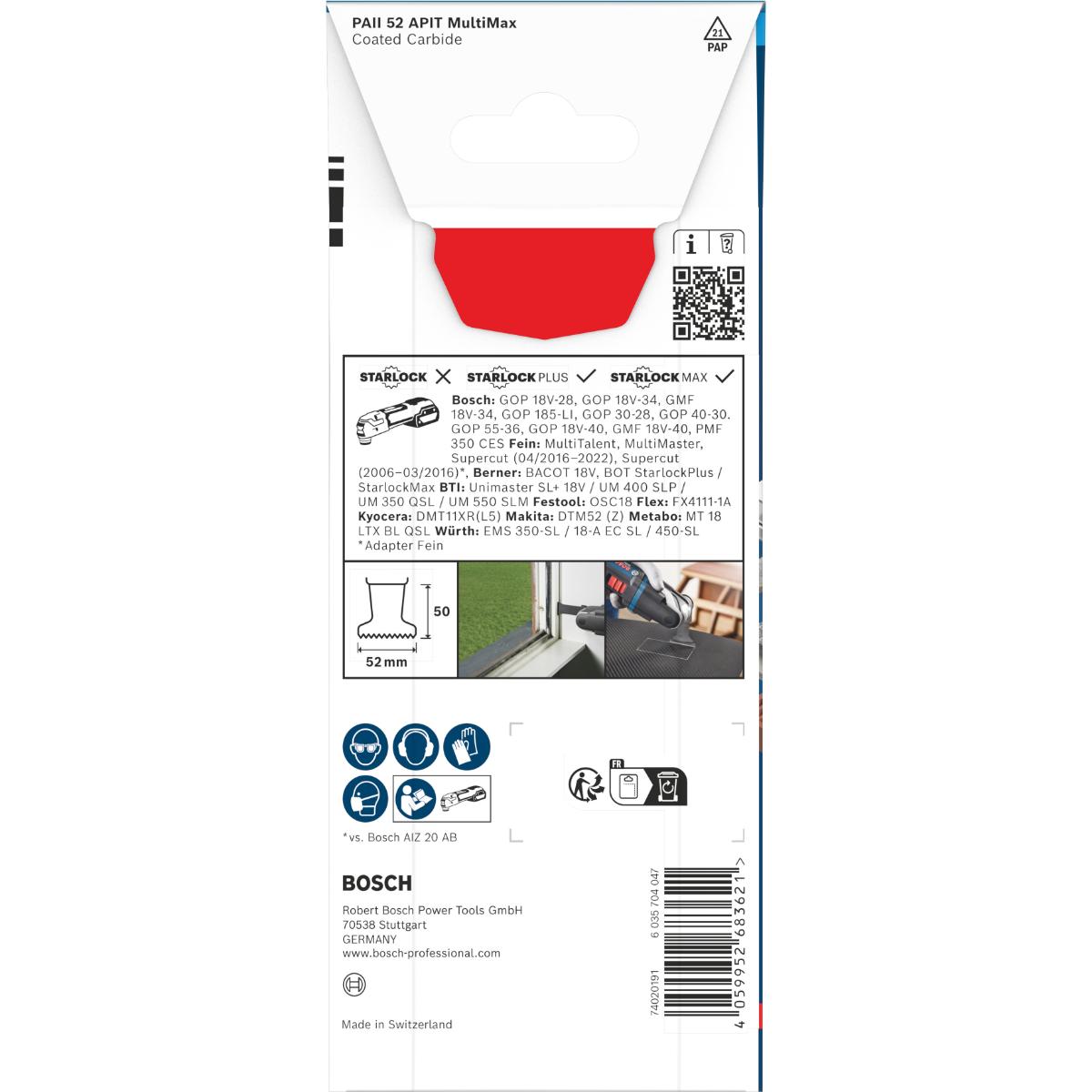 Bosch EXPERT PAII 52 APIT MultiMax Tauchsägeblatt, 52 x 50 mm